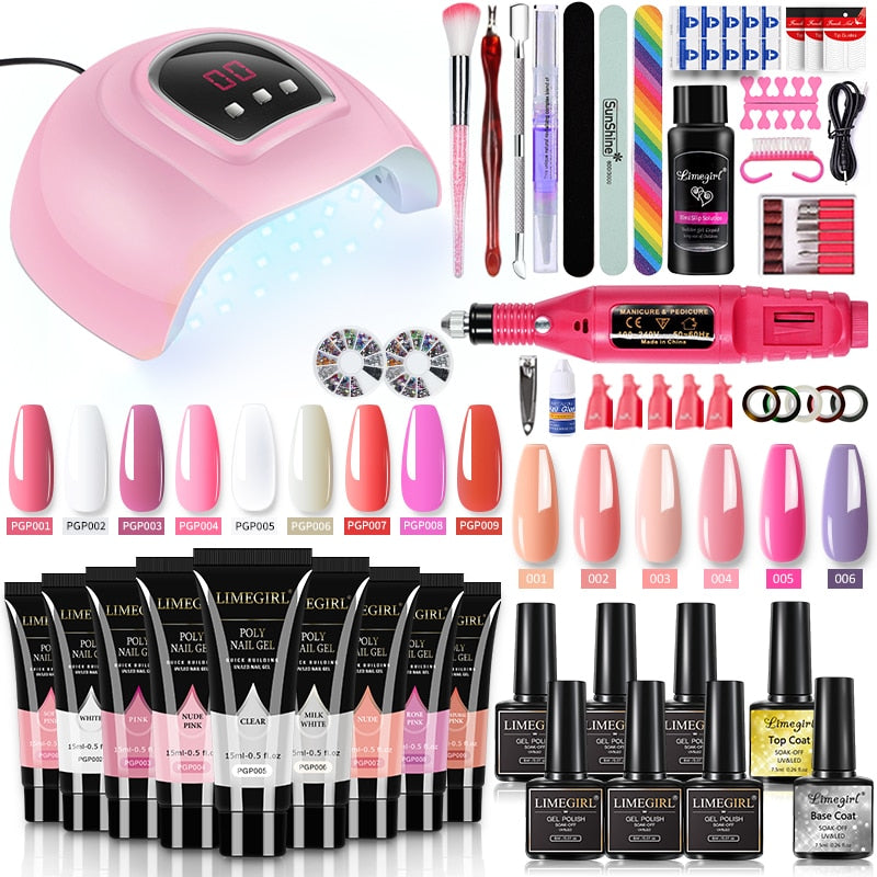 Professional Poly Gel Nail Set (Full Kit)